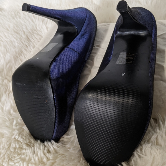 LNC Call it Spring blue, purple, shiny reflective peep toe heels, 4.5", 8 - Picture 9 of 11